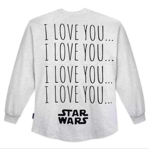 Disney Star Wars Spirit Jersey Adult Large Gray I Love You Princess Leia - Picture 1 of 8